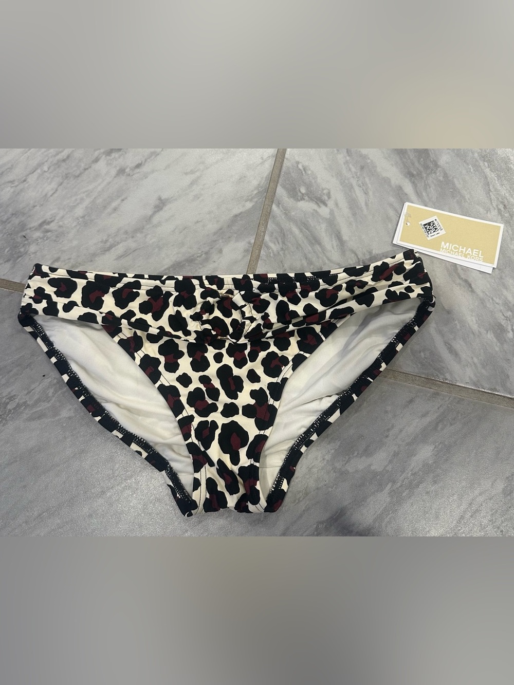 NWT Michael Kors Womens Ruby Cheetah Print Bikini Bottoms Size Small Orig.$58